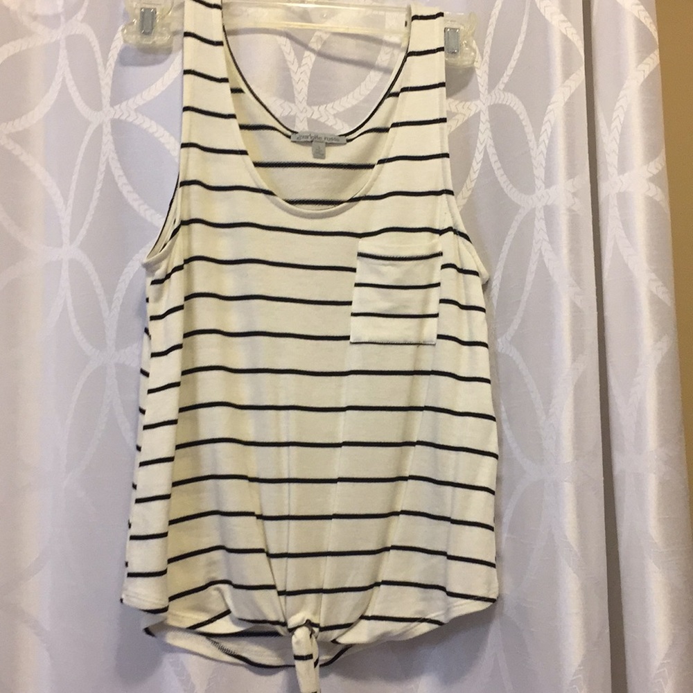 black and white striped tank